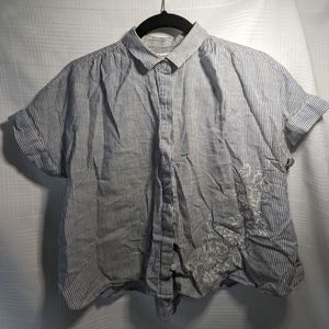 Madewell Striped Shirt with Floral Embroidery